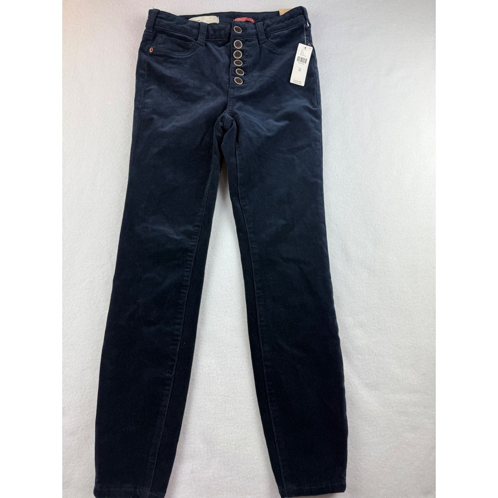 Anthropologie Pilcro Maria High Rise‎ Skinny Button Front Velvet Pants
